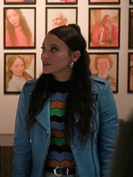 Found S02 Lacey Quinn Blue Leather Jacket