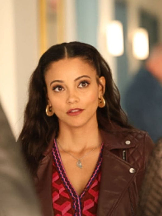 Found S02 Lacey Quinn Brown Leather Jacket