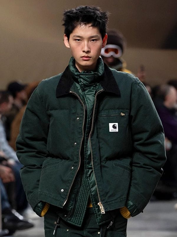 FW25 Sacai Carhartt Green Puffer Jacket