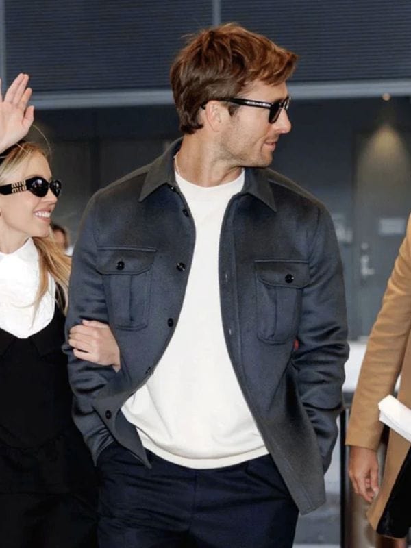 Glen Powell Blue Trucker Jacket