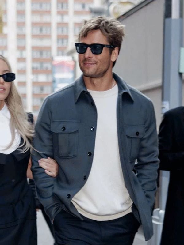 Glen Powell Blue Trucker Jacket