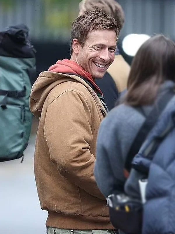 Glen Powell The Running Man Brown Jacket Glen Powell The Running Man Brown Jacket