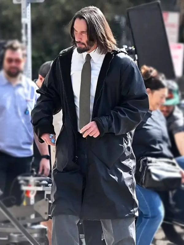 Good Fortune 2025 Keanu Reeves Black Coat
