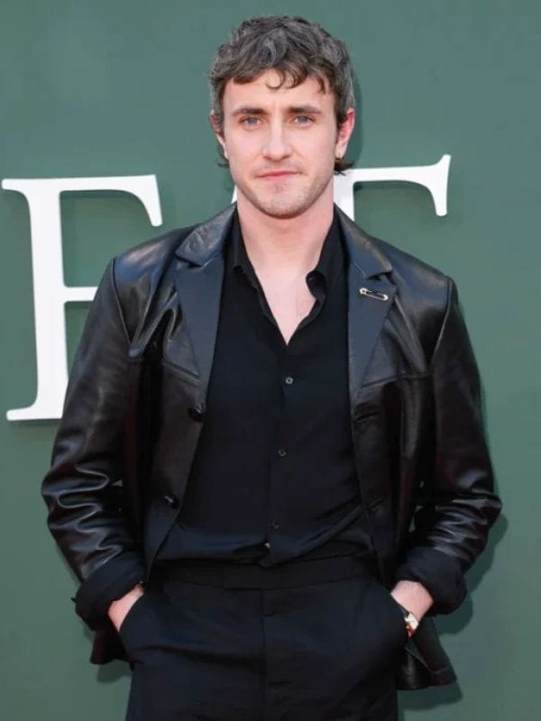 Hamnet Paul Mescal Leather Jacket Black