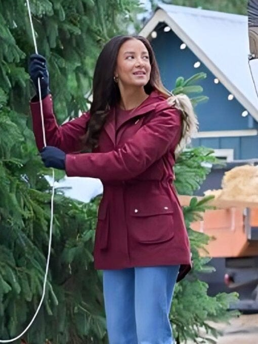 Heather Hemmens Christmas Under The Lights Maroon Jacket