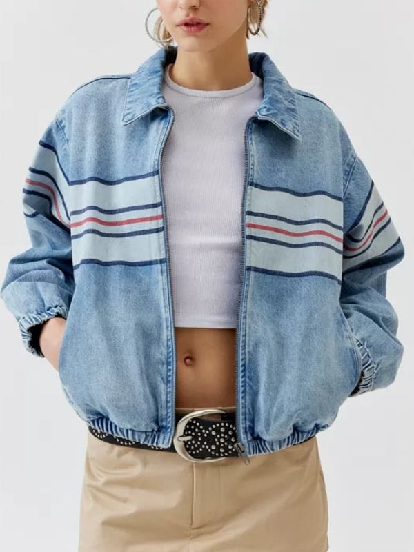 High Potential S01 Amirah J Striped Denim Jacket