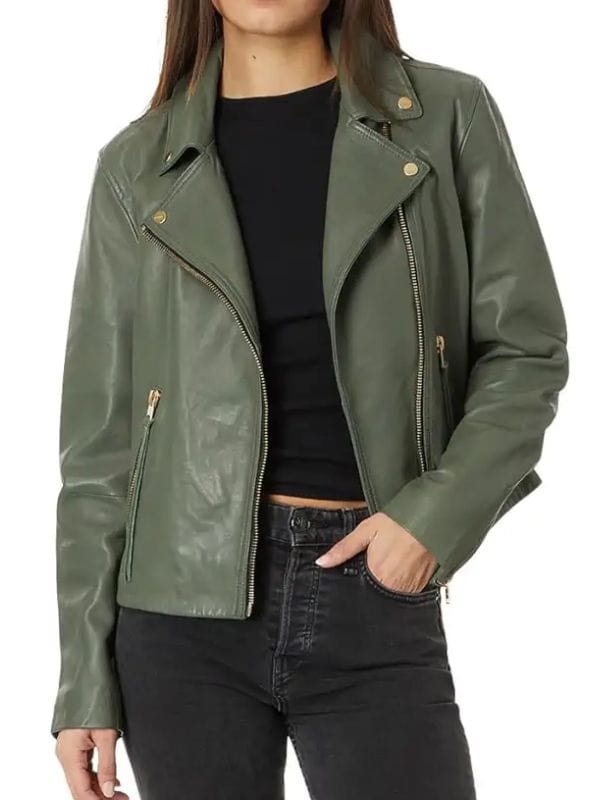 High Potential S01 Daphne Green Leather Jacket