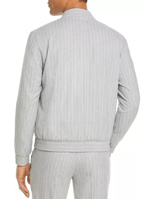 I Love That For You S01 Darcy Leeds Pinstriped Bomber Jacket