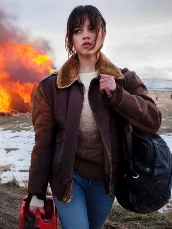 Jenna Ortega Hurry Up Tomorrow 2025 Leather Jacket