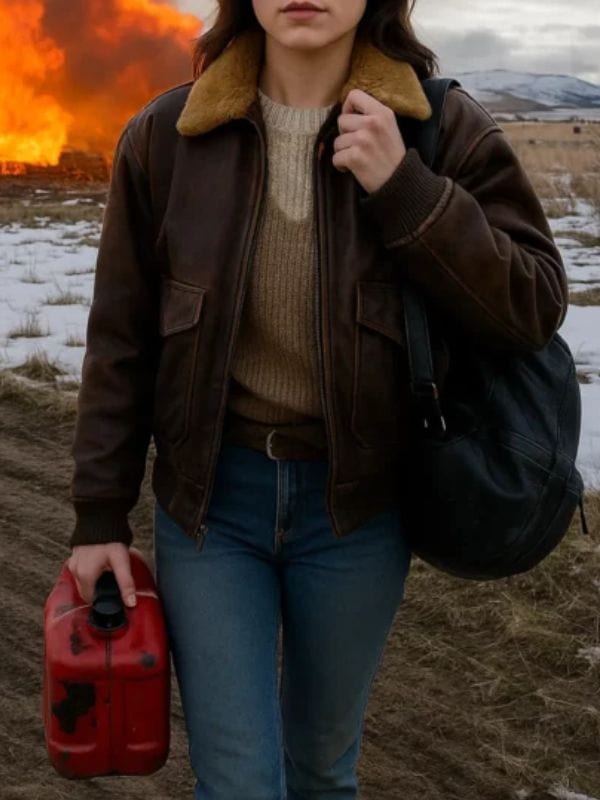 Jenna Ortega Hurry Up Tomorrow 2025 Leather Jacket