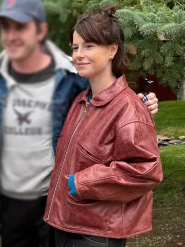 Jessie Buckley Hamnet World Premiere Leather Jacket