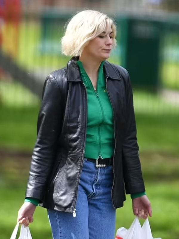 Jodie Whittaker Toxic Town Leather Jacket Black