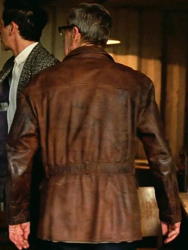 Jonathan Hyde The Brutalist Brown Leather Jacket