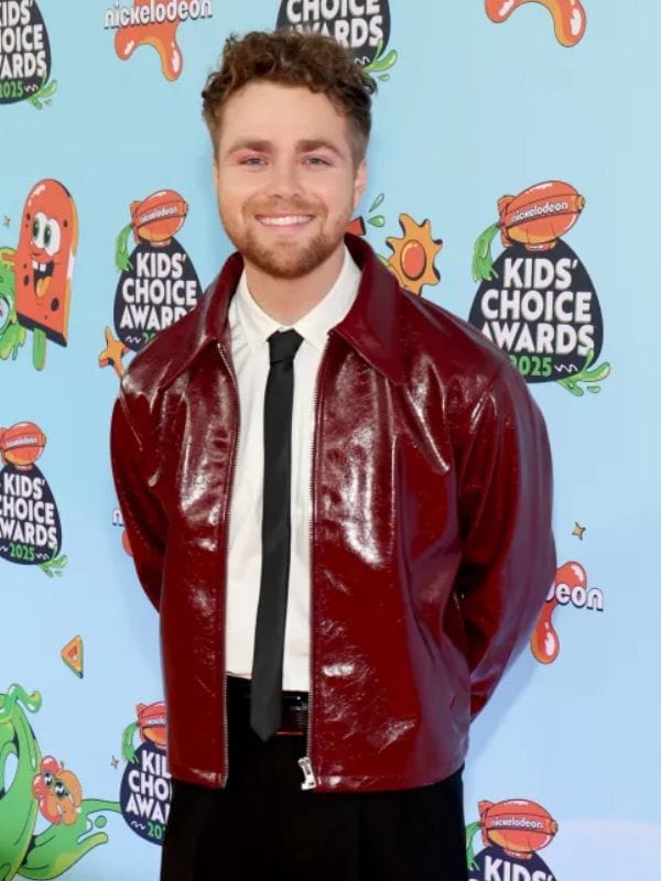 Kids Choice Awards Alex Warren Leather Jacket Maroon