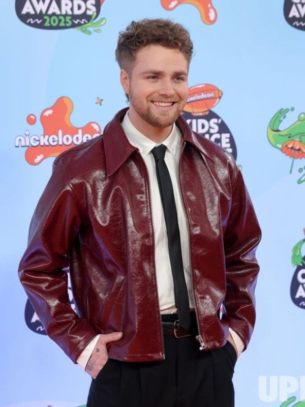 Kids Choice Awards Alex Warren Leather Jacket Maroon