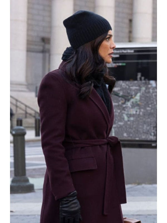 Law and Order S24 Samantha Maroun Burgundy Coat