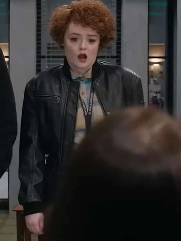 Leah Byrne Dept Q S01 Bomber Leather Jacket