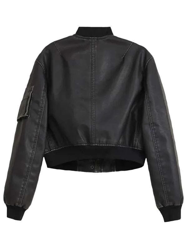 Leah Byrne Dept Q S01 Bomber Leather Jacket