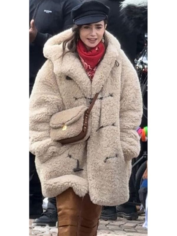 Lily Collins Emily In Paris S04 Shearling Jacket