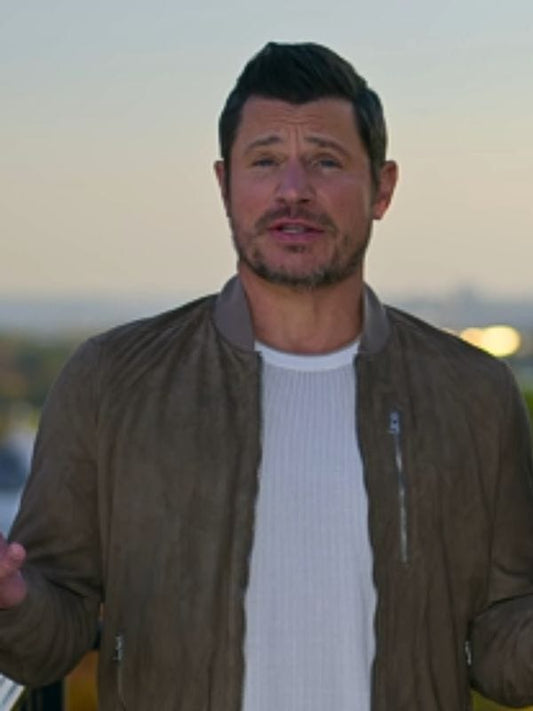 Love is Blind S07 Nick Lachey Brown Suede Jacket