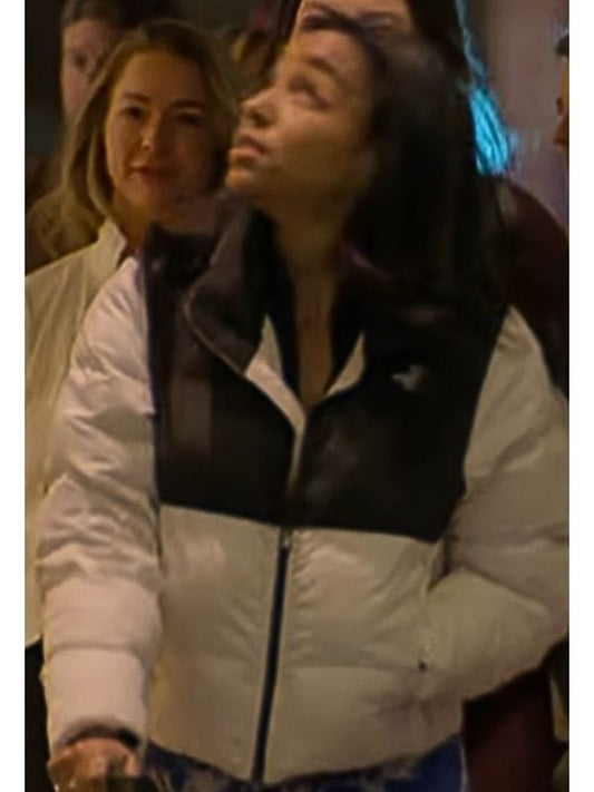 Love is Blind S08 Virginia Miller Puffer Jacket Black & White