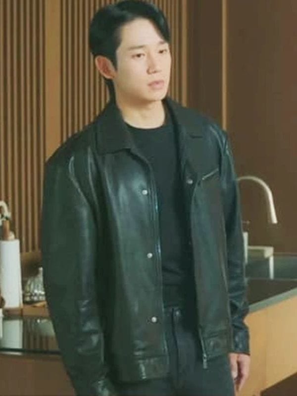 Love Next Door Jung Hae-in Black Leather Jacket