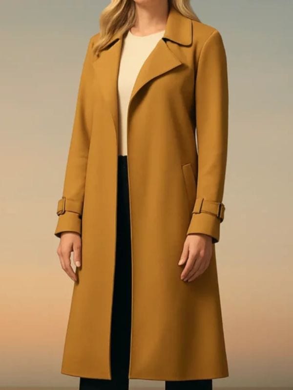 Maria Bello The Waterfront S01 Brown Coat