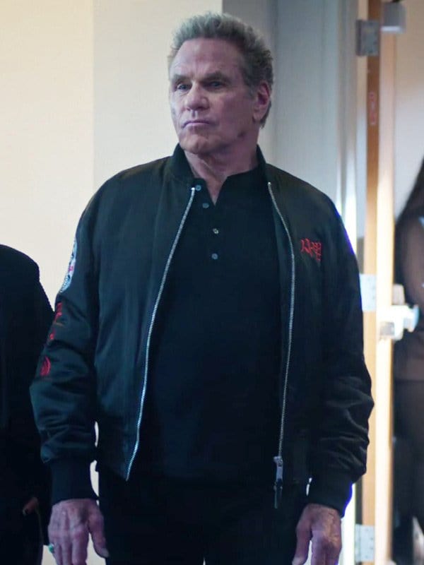 Martin Kove Cobra Kai S06 Black Bomber Jacket Martin Kove Cobra Kai S06 Black Bomber Jacket