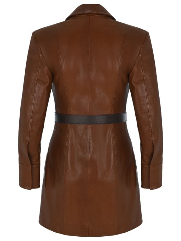 Mary Fitzgerald Selling Sunset S08 Brown Leather Jacket
