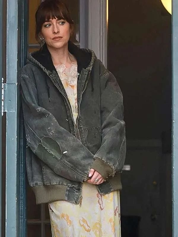 Materialists 2024 Dakota Johnson Hooded Jacket