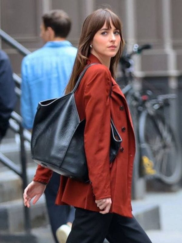 Materialists 2024 Dakota Johnson Red Blazer