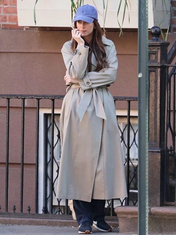 Materialists 2024 Dakota Johnson Beige Trench Coat