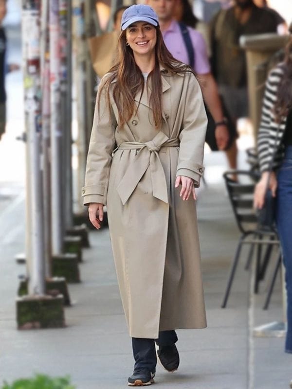 Materialists 2024 Dakota Johnson Beige Trench Coat