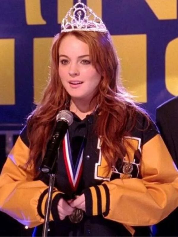 Mean Girls 2024 Cady Heron Letterman Jacket Lindsay Lohan Mean Girls 2024 Cady Heron Letterman Jacket