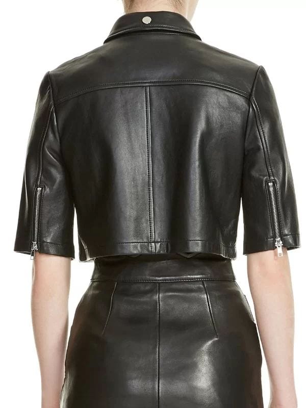 Melody Bayani The Equalizer Cropped Leather Jacket