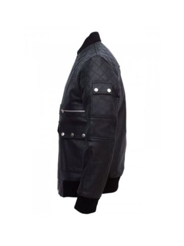 Men’s Black Work Wear Leather Jacket Men’s Black Bomber Work Wear Leather Jacket