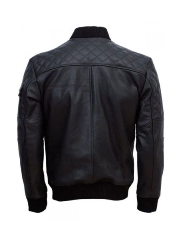 Men’s Black Work Wear Leather Jacket Men’s Black Bomber Work Wear Leather Jacket
