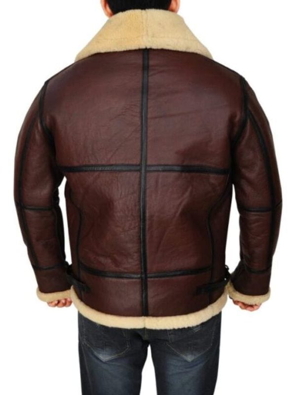Mens Shearling Brown Bomber Leather Jacket Men's Shearling Brown Bomber Leather Jacket