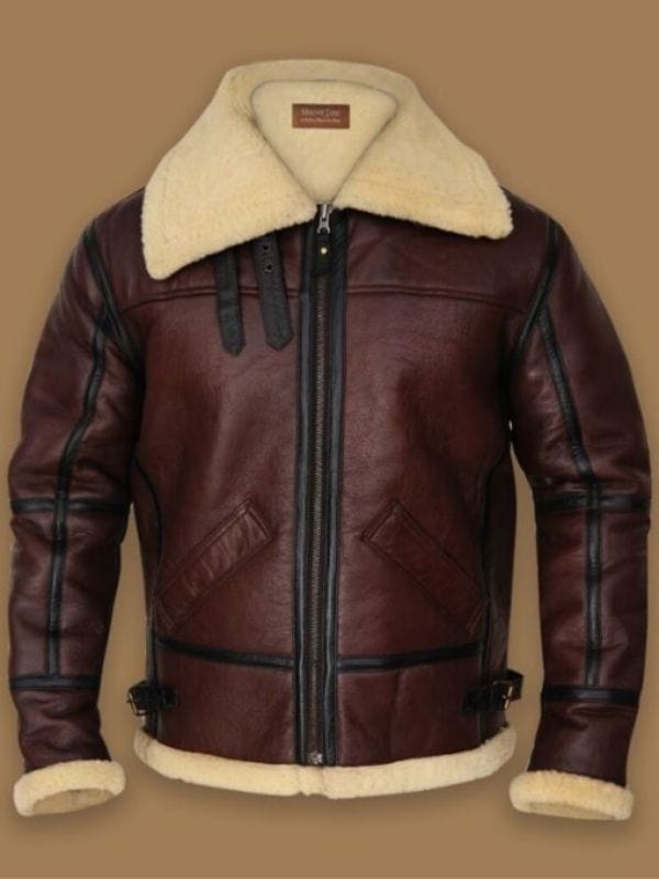 Mens Shearling Brown Bomber Leather Jacket Men's Shearling Brown Bomber Leather Jacket