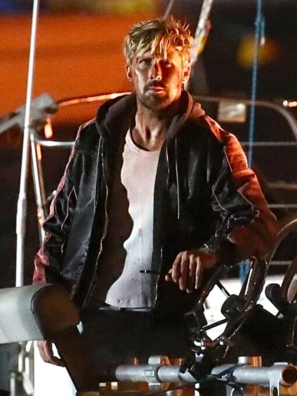 Miami Vice Stunt Team Ryan Gosling Black Leather Jacket