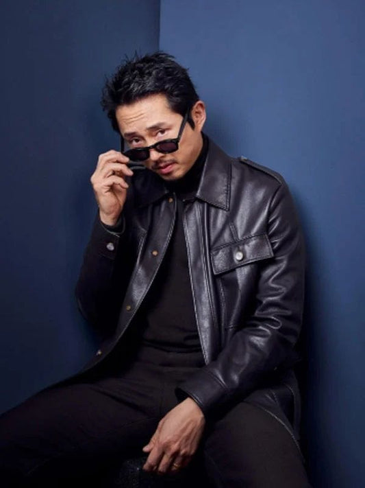 Mickey 17 2025 Steven Yeun Leather Jacket Black