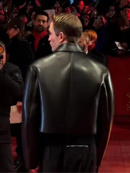 Mickey 17 Premiere Robert Pattinson Leather Jacket Black