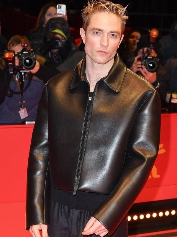 Mickey 17 Premiere Robert Pattinson Leather Jacket Black