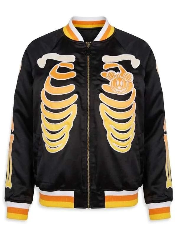 Shop Mickey Mouse Skeleton Varsity Jacket - WWPremium