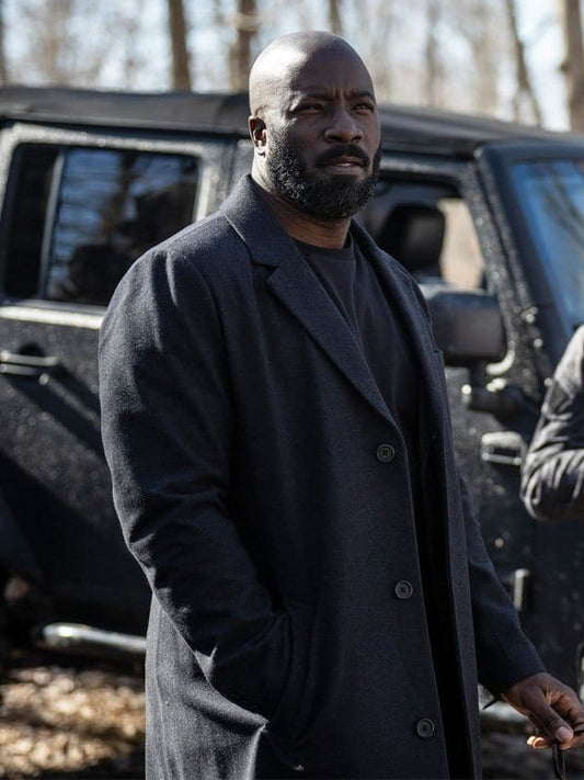 Mike Colter Alarum 2025 Black Coat