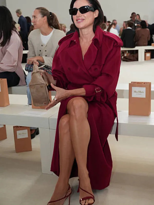 Milan Fashion Week Luisa Ranieri Red Long Coat