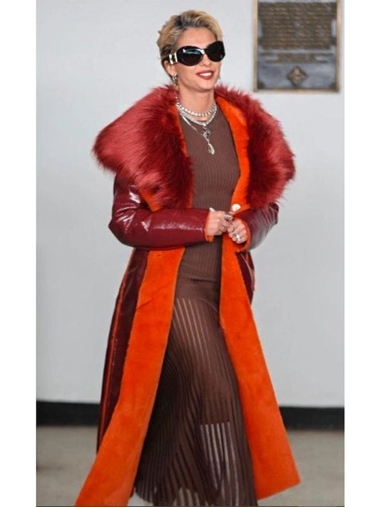 Naomi Scott Smile 2 Shearling Leather Trench Coat