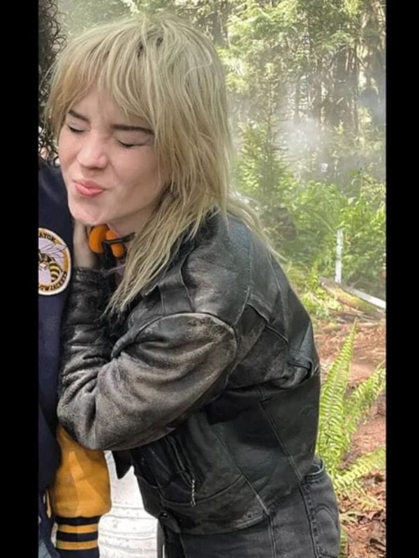 Natalie Yellowjackets Leather Biker Jacket