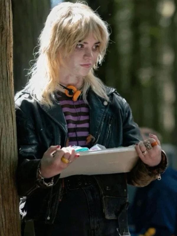 Natalie Yellowjackets Leather Biker Jacket