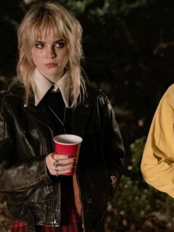 Natalie Yellowjackets Leather Biker Jacket